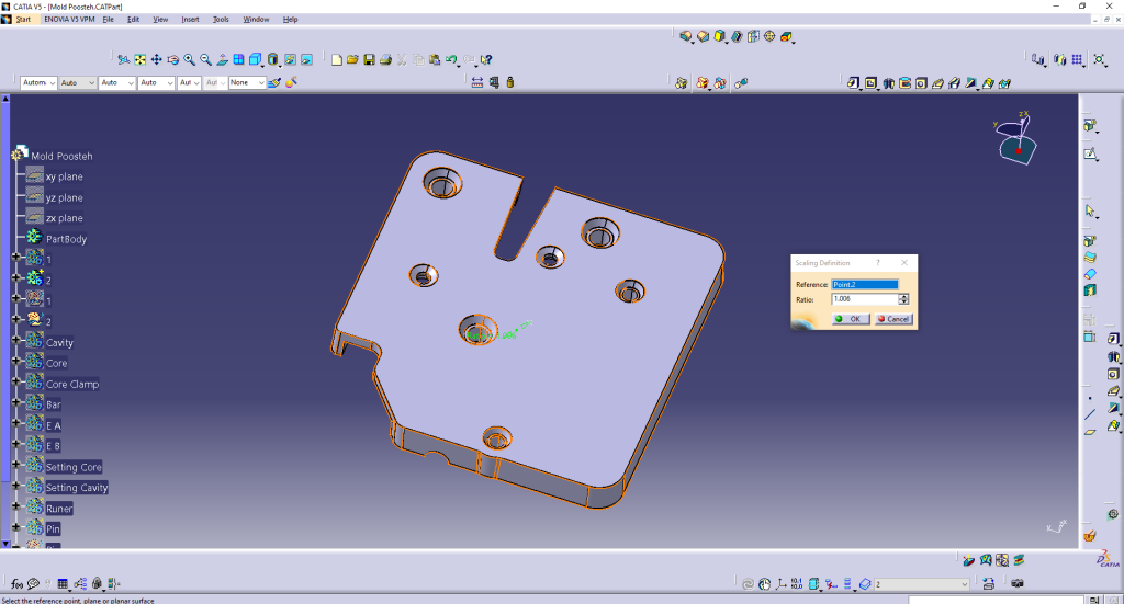 اعمال شرینکیج مواد پلاستیک در نرم افزار catia